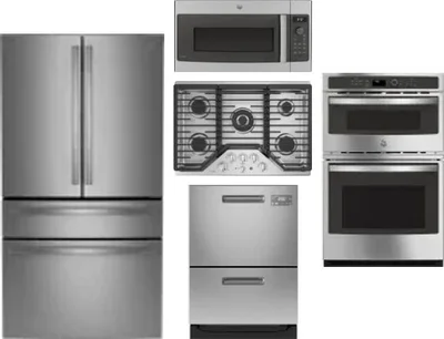 5 Piece Package Includes Refrigerator, Cooktop, Wall Oven, Microwave And Dishwasher